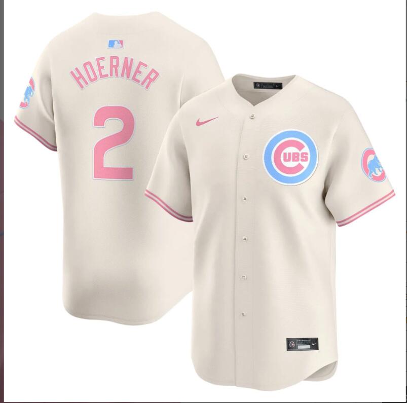 Men Chicago Cubs #2 Hoerner cream 2024 Nike MLB jersey->indianapolis colts->NFL Jersey